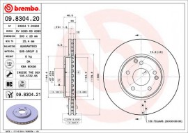 Brembo Тормозной диск Brembo Painted disk 09.8304.21 - Заображення 1