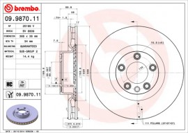 Brembo Тормозной диск Brembo Painted disk 09.9870.11 - Заображення 1