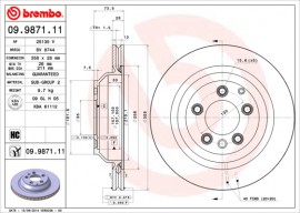 Brembo Тормозной диск Brembo Painted disk 09.9871.11 - Заображення 1