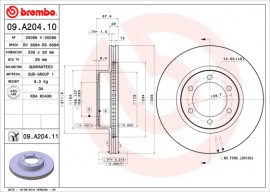 Тормозной диск Brembo Painted disk 09.A204.11