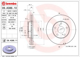 Тормозной диск Brembo Painted disk 09.A386.11