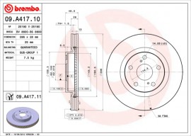 Brembo Тормозной диск Brembo Painted disk 09.A417.11 - Заображення 1