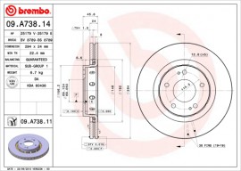 Brembo Тормозной диск Brembo Painted disk 09.A738.11 - Заображення 1