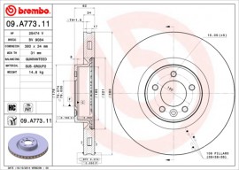 Brembo Тормозной диск Brembo Painted disk 09.A773.11 - Заображення 1