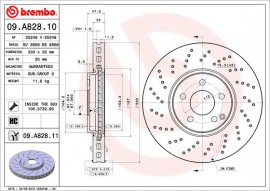 Brembo Тормозной диск Brembo Painted disk 09.A828.11 - Заображення 1