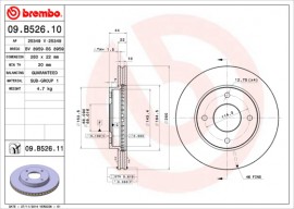 Brembo Тормозной диск Brembo Painted disk 09.B526.11 - Заображення 1