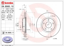 Тормозной диск Brembo Painted disk 09.B565.11
