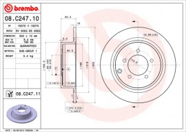 Тормозной диск Brembo Painted disk 08.C247.11