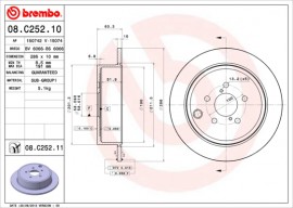Brembo Тормозной диск Brembo Painted disk 08.C252.11 - Заображення 1