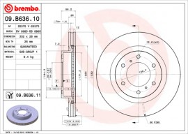 Тормозной диск Brembo Painted disk 09.B636.11
