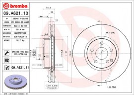 Тормозной диск Brembo Painted disk 09.A621.11