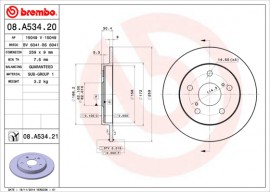 Brembo Тормозной диск Brembo Painted disk 08.A534.21 - Заображення 1