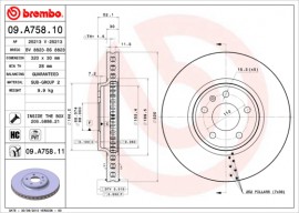 Тормозной диск Brembo Painted disk 09.A758.11