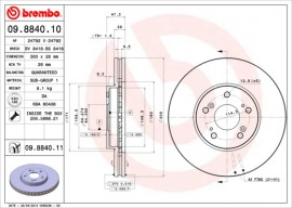 Brembo Тормозной диск Brembo Painted disk 09.8840.11 - Заображення 1