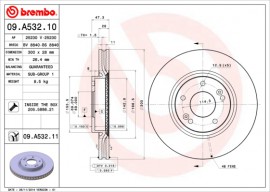 Brembo Тормозной диск Brembo Painted disk 09.A532.11 - Заображення 1
