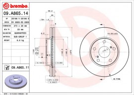 Тормозной диск Brembo Painted disk 09.A865.11
