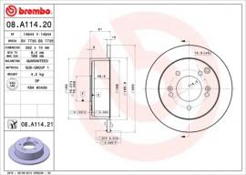 Brembo Тормозной диск Brembo Painted disk 08.A114.21 - Заображення 1