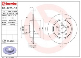 Тормозной диск Brembo Painted disk 08.A725.11