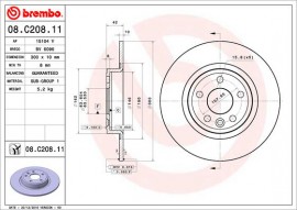 Brembo Тормозной диск Brembo Painted disk 08.C208.11 - Заображення 1
