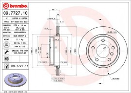 Тормозной диск Brembo Painted disk 09.7727.11