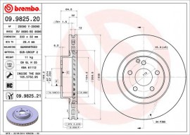 Brembo Тормозной диск Brembo Painted disk 09.9825.21 - Заображення 1