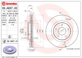Brembo Тормозной диск Brembo Painted disk 09.A637.21 - Заображення 1