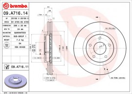 Brembo Тормозной диск Brembo Painted disk 09.A716.11 - Заображення 1