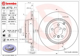 Brembo Тормозной диск Brembo Painted disk 09.A772.11 - Заображення 1