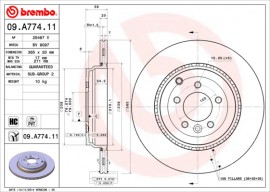 Тормозной диск Brembo Painted disk 09.A774.11