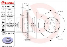 Тормозной диск Brembo Painted disk 09.B280.41