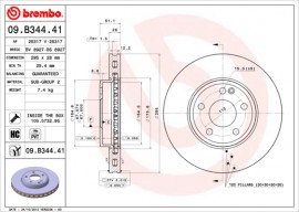 Brembo Тормозной диск Brembo Painted disk 09.B344.41 - Заображення 1