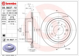 Brembo Тормозной диск Brembo Painted disk 09.B637.11 - Заображення 1