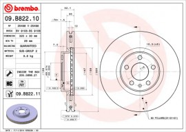 Тормозной диск Brembo Painted disk 09.B822.11