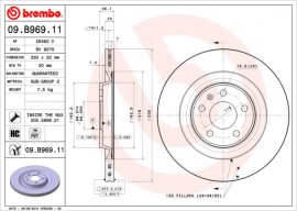 Brembo Тормозной диск Brembo Painted disk 09.B969.11 - Заображення 1