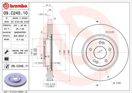 Brembo Тормозной диск Brembo Painted disk 09.C245.11 - Заображення 1