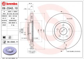 Тормозной диск Brembo Painted disk 09.C542.11