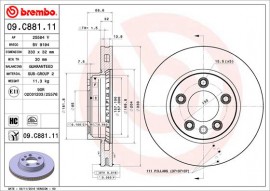 Brembo Тормозной диск Brembo Painted disk 09.C881.11 - Заображення 1
