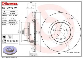Brembo Тормозной диск Brembo Painted disk 09.N265.21 - Заображення 1