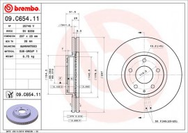 Тормозной диск Brembo Painted disk 09.C654.11