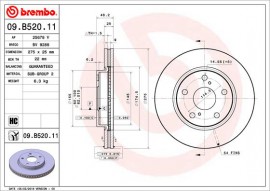 Тормозной диск Brembo Painted disk 09.B520.11