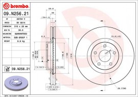Brembo Тормозной диск Brembo Painted disk 09.N256.21 - Заображення 1