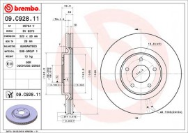 Тормозной диск Brembo Painted disk 09.C928.11