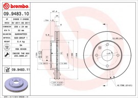 Brembo Тормозной диск Brembo Painted disk Lacetti 09.9483.11 - Заображення 1