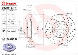 Тормозной диск Brembo Xtra 09.9145.1X