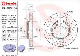 Brembo Тормозной диск Brembo Xtra 09.A820.1X - Заображення 1