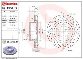Тормозной диск Brembo Xtra 09.A966.1X