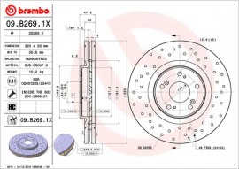 Brembo Тормозной диск Brembo Xtra 09.B269.1X - Заображення 1