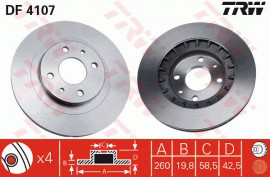 Trw Тормозной диск Lada 2110 TRW DF4107 - Заображення 1