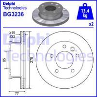 Delphi Тормозной диск MB Sprinter DELPHI DL BG3236 - Заображення 1