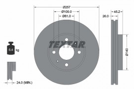 Textar Тормозной диск TEXTAR TX 92096700 / 98200 0967 0 1 - Заображення 1